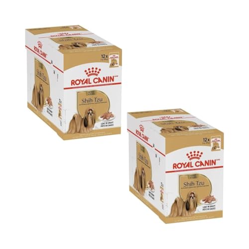 Royal Canin Shih Tzu Adult Mousse | Doppelpack | 2 x 12 x 85g | Alleinfuttermittel für Hunde | Mit Taurin, EPA & DHA