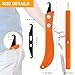 Syocsek 10pcs Club Hook Blade Knife with Handle, 3.4 Inch Double-end Golf Grip Removal Tool Kit with Plastic Box, DIY Hook Blades for Regripping Golf Club Mountain Bike Grip Baling Twine Black Orange