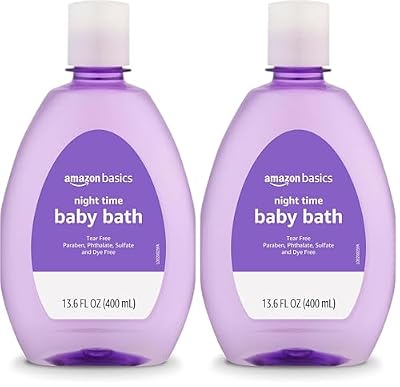 Amazon Basics Tear-Free Night-Time Baby Bath, Soothing, Lightly Scented, 13.6 Fl Oz, (Previously Solimo) (Pack of 2)