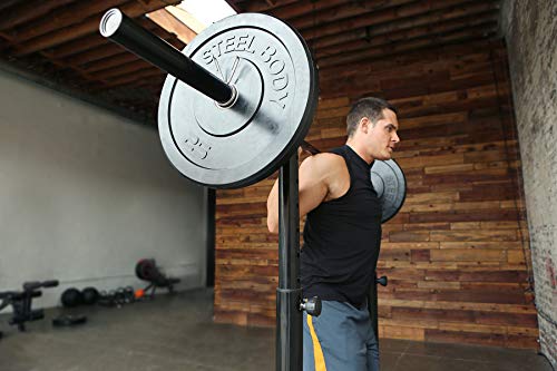 Steelbody Olympic Rubber Bumper Weight Plate - 10 Lb. / 25 Lb. / 35 Lb. / 45 Lb. Workout Weights, 10-Pound , Black #TOP3