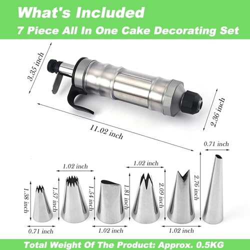 image for Suuker Dessert Decorating Syringe Set, Frosting Piping Kit Stainless S