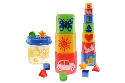 GOWI 453-20 Steckbox Biene mit Pyramide 20teilig, Stapel- und...