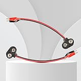 PNGKNYOCN 9 V kabel zacisków krokodylkowych, zestaw 5 sztuk podwójnych zacisków krokodylkowych na 9 V kabel połączeniowy baterii (15 cm)