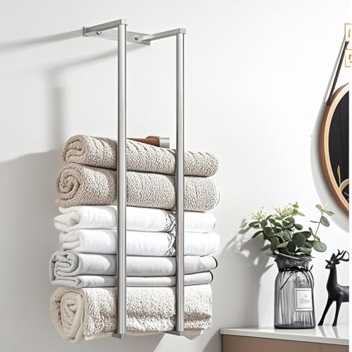 Porte-serviettes mural compact pour optimiser le rangement des petits espaces