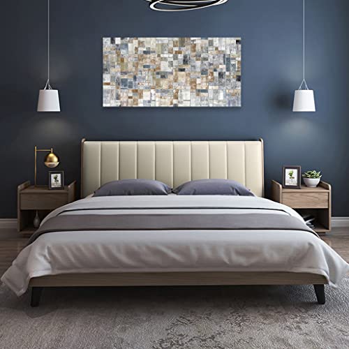 Yearainn Large Abstract Canvas Wall Art For Living Room Wall Decor Geometric Patterns Canvas Prints Artwork Brown Grey Indigo Rectangle Canvas Pictures Home Office Wall Decorations Ready To Hang 20 Inch X 40 Inch thumb #1