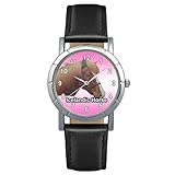 Isländer Pferd Timest - Isländer Pferde - Motiv Damenuhr mit Lederarmband in schwarz Rund Analog Quarz SA1243