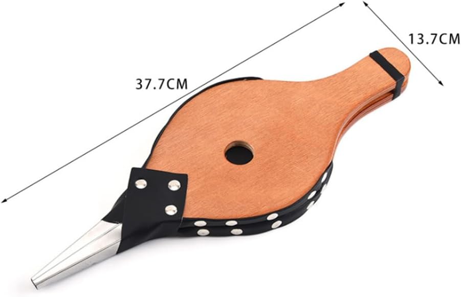 PRETYZOOM Manual Wooden Blower for Outdoor Barbecue Portable Wood Bellows Air Blower Hanging Strap Essential Grill Tool for Camping and Picnics