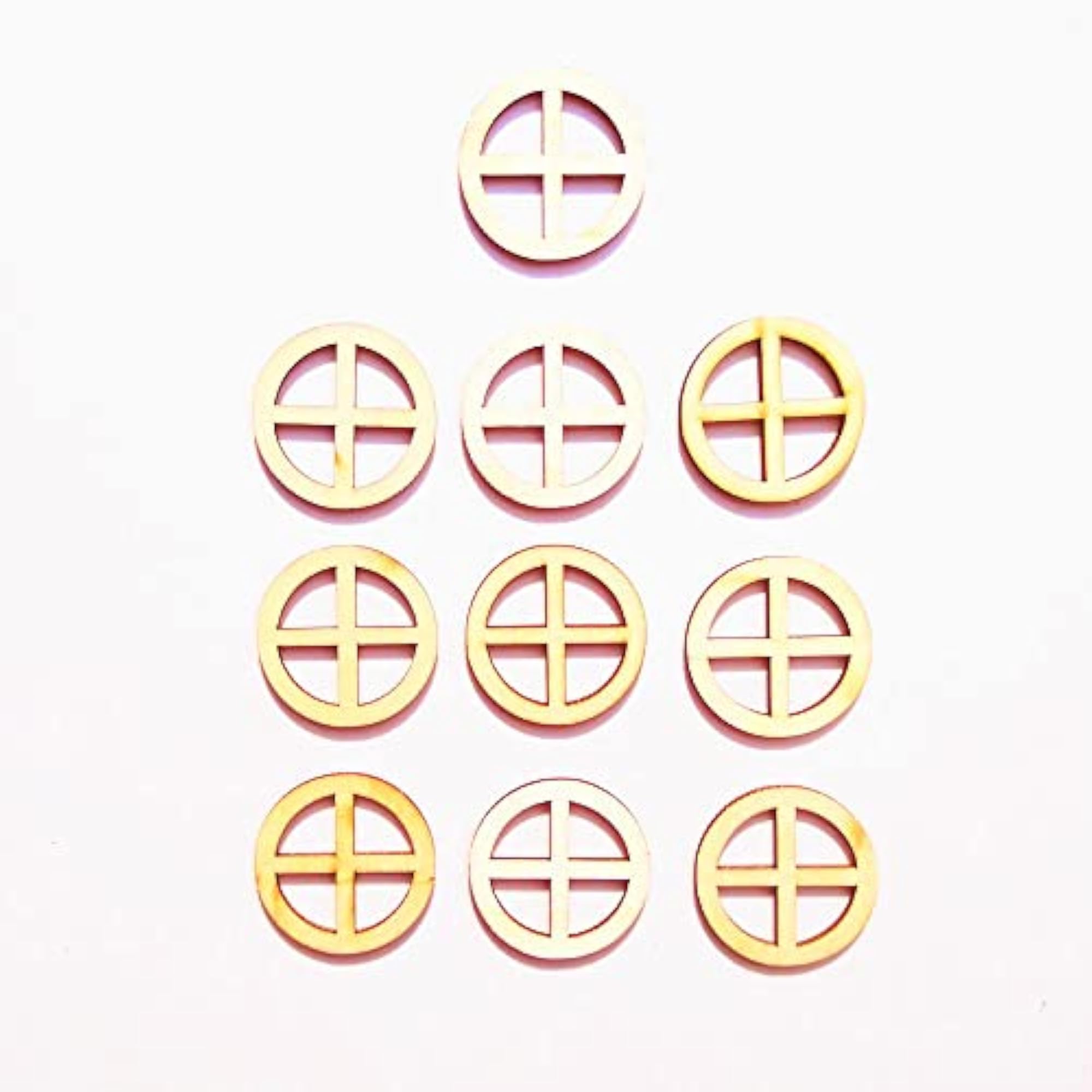 10pcs Plain Wooden Fairy Windows Round Shape Craft Embellishments