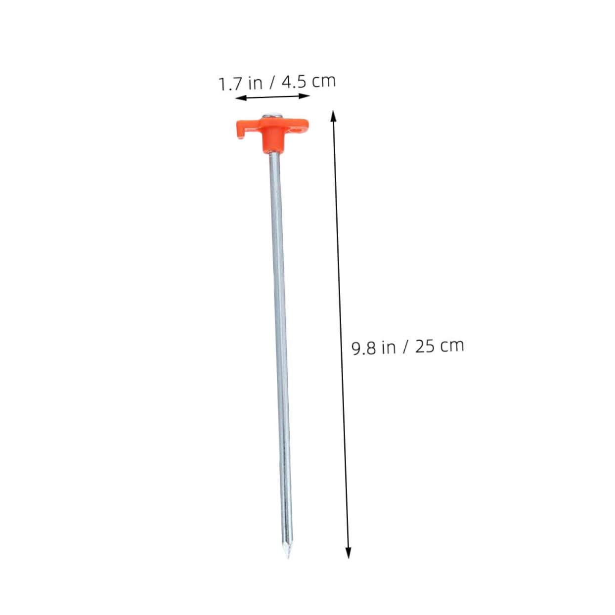 ABOOFAN 12 Piezas Piquetas de Acero para Tiendas de Campaña Diseño Alargado y Reforzado Resistentes Viento Fuerte Anclajes para Suelos Duros Arena y Camping al Aire Color Naranja