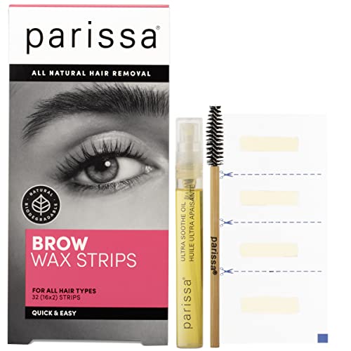 Parissa Eyebrow 32 Biodegradable Wax Strips Kit For At-Home Hair Removal With Ready-To-Use Mini Wax Strips For All Hair Types, Pink (Pw-St10) #TOP1