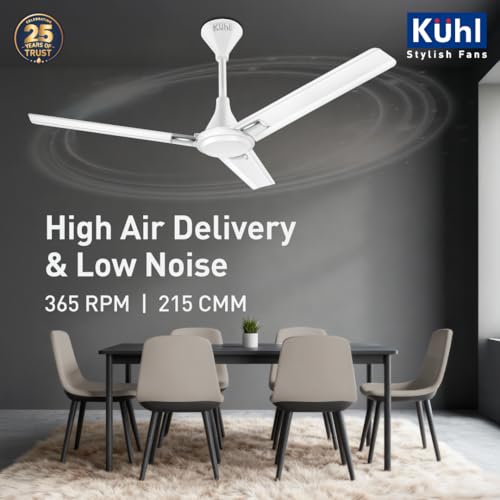 Image of KUHL Fest B2 1200mm BEE 5-Star BLDC Ceiling Fan | 28W Energy Saving (Up to 65%) | High Airflow & Low Noise | Remote as well as Regulator Operated | 5 Year Motor Warranty | ISI Marked (White)