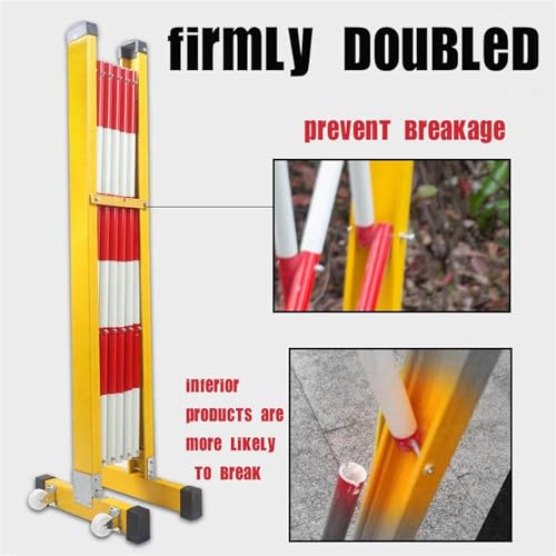 Barrière de sécurité rétractable - Barrière métallique Extensible pour la Gestion du trafic et des piétons (1,2 m x 6 m) - Barrières de sécurité routière Mobiles et Porta
