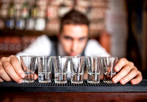 Image of VILON Premium Shot Glasses Set of 6 Heavy Base Vodka & Tequila Shot Crystal Transparent Glass (Round Shot Glass 40ML)