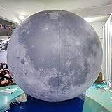 SAYOK 0.2mm PVC Gaint Advertising LED Planet PVC Inflatable Moon Balloon for Outdoor/Indoor Party Promotion Exhibitom Activity, 10FT