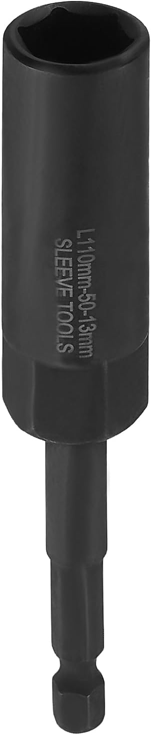 HARFINGTON Nut Driver Drill Bit 13mm Metric Deep Socket 1/4" Hex Shank 4.3" (110mm) Extra Long 6-Point Sockets Quick Change CR-V Steel Bolt Setters for Power Drill Drivers