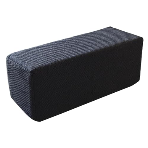 Coussin accoudoir de chaise en éponge rembourrée et tissu noir antidérapant pour bureau et maison