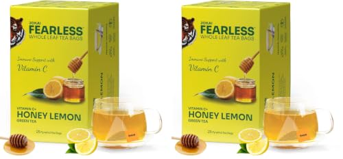 Image of Fearless Honey Lemon Green Tea Bags 25 pcs | Immune Boost with Added Vitamin C | Comforting & Refreshing Flavour | Natural Aroma & Organic Taste | For Fast Weight Loss | 100% Whole Leaves, No Dust