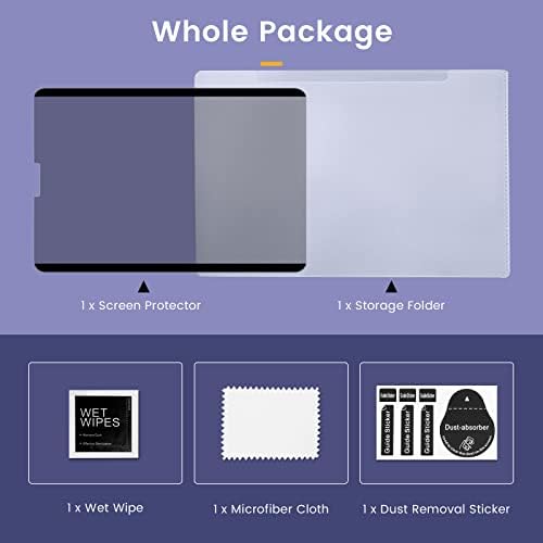 MoKo Magnetic Privacy Screen Protector for iPad Pro 12.9 Inch 6th/5th/4th/3rd Generation 2022/2021/2020/2018, Removable & Reusable Anti-Spy Easy-Install PET Film Support Apple Pencil, 1 Pack, Matte