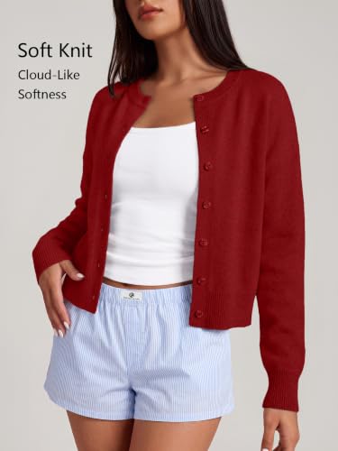 Image of Trendy Queen Cropped Cardigan Sweaters for Women Fall Fashion Clothes 2026 | Lightweight Knit Button-Down, Y2K Open-Front Layering Piece for Fall, Spring & Office Wear