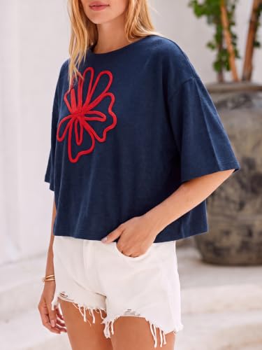 Image of Cicy Bell Womens Oversized Short Sleeve Sweaters Tops Knit Fall Pullovers