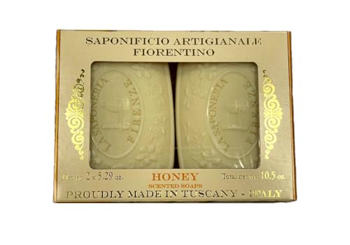 Saponificio Artigianale Fiorentino, Jabón vegetal con miel, set de 2 jabones de 150 g