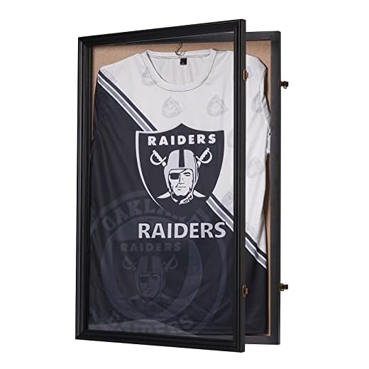 Shadow Box 24x36, Super Large Shadow Box Frame with Hinged Door Lock, Jersey Shadow Box Display Case with 98% Uv Protection Acrylic for Baseball Hockey Sport Shirt and Military Jacket Uniform-Black