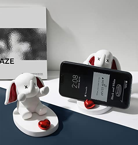 Waowumar Cute Phone Stand For Desk Resin Elephant Figurines Phone Holder White And Red Statue Kawaii Desk Accessories #TOP1