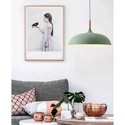 Lámpara colgante moderna de aluminio y madera con acabado premium y cable ajustable 4