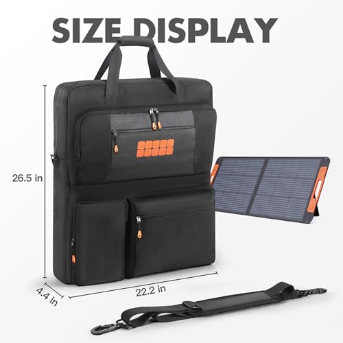 OURHZTB Tragetasche kompatibel mit Jackery SolarSaga 100W 200W 200W Bifacial Portable Solar Panel, Reise-Aufbewahrungstasche für 2 Akku-Panels mit Taschen für Ladekabel und Zubehör