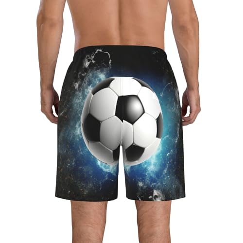 Soccer Sport Men's Swim Trunks Quick Dry Board Shorts with Pockets Casual Drawstring Beach Shorts3