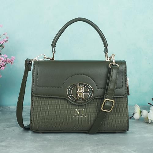 Image of NFI essentials Satchel Bags Ladies Purse Handbag Premium Women Shoulder Travel Bag for Work Gifts for Wife /Mother /Sister Stylish Office College Party Bag