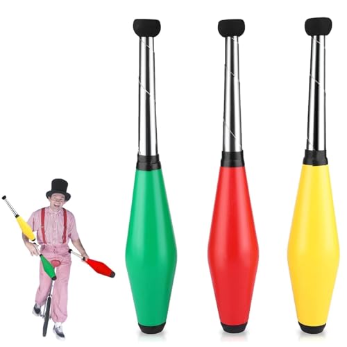 Jonglierkeule, Trainer Street Jonglierkeulen, Tolle Trainerkeule, jonglierset, Jonglierkeulen für Erwachsene, 3 Jonglierstifte für Profis und Anfänger für Anfänger und Fortgeschrittene Jongleure