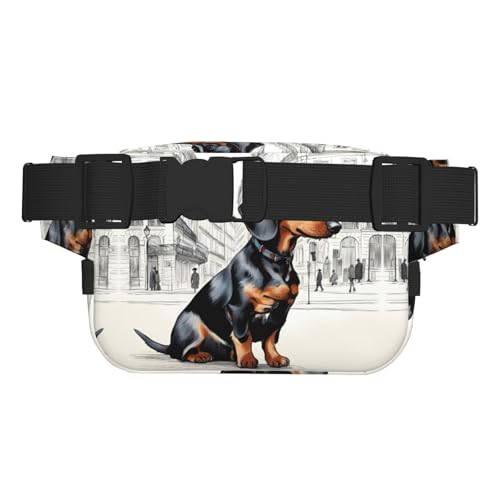 Sac banane carré double couche à motif teckel pour optimiser votre rangement - 2