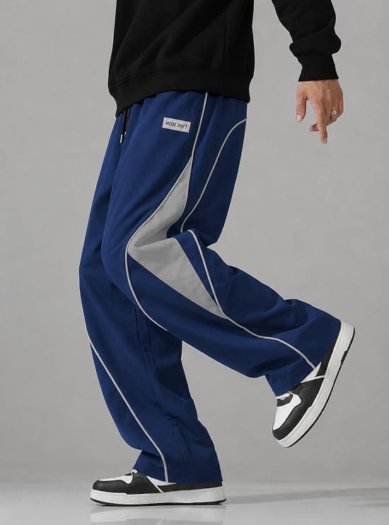 Image of Men's Stylish Track Pants, Loose Fit Joggers with Elastic Waistband, Comfortable Sports Lower for Gym, Running, Workout, Casual Wear & Daily Use