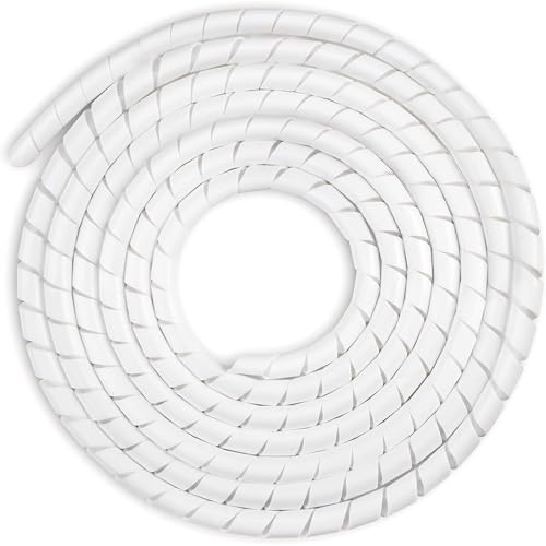 AGPTEK Kabelschlauch Kabelschutzschlauch 12-25mm 6m Organizer Kabelkanal Kabelhülle Schutz Flexible Kabelsalat Weiß