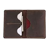 Robrasim Distressed Leather Passport Holder - Handmade Cover and Travel Wallet - For Men & Women - Coffee