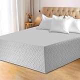 Queen Bed Skirt 15inch Drop,Box Spring Cover Premium Queen Size Sliver Bedskirt Wrap Around Bed SkirtMachine Washable WrinkleResistant