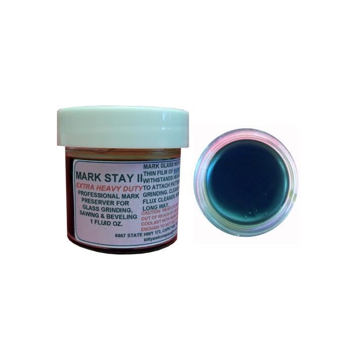 Mark Stay II, Pattern Line Preserver for Glass Grinding, Sawing, & Beveling 1oz.