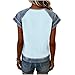 Summer Tops for Women Trendy Short Sleeve Shirts Waffle Knit Crew Neck Jean Tops Denim Patchwork Fashion Clothing