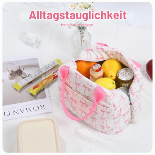 BuyCard Rosa Isolierte Lunch-Tasche für Damen, Aus Cord, 11.2L – Ansicht 3