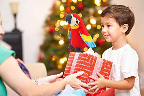 Qdd Talking Parrot Repeats What You Say Mimicry Pet Toy Plush Buddy Parrot Children Gift (Red #TOP6
