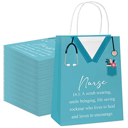 Woanger 30 Pcs Nurse Gift Bags Bulk Paper Appreciation Nurse Week
