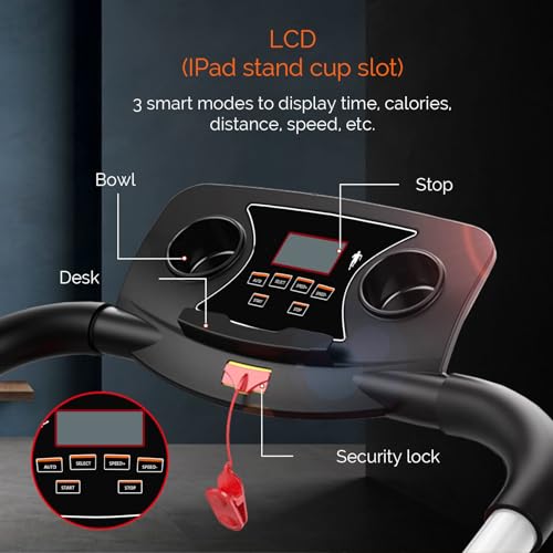 Image of Walking Pad Treadmill for SeniorFoldable Exercise Treadmill with Stable and Safe Structural DesignLarge LCD Display for ElderlyLong Handrail for Balance