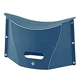 Wind Tour Portable Folding Stool Outdoor Camping Plastic Chair Ultra-Thin Paper Short Stool Used As Shopping Basket (Blue)