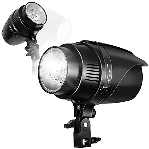 LimoStudio 200 Watt Digital Strobe Flash Light with Umbrella Reflector Insertion Hole, Modeling Photographic Flash, Wire Sync Cable, Photo Studio, AGG1907