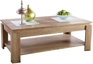 Canyon Oak Modern Contemporary Design Coffee Table With Undershelf