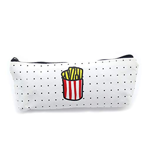 Preisvergleich Produktbild TREESTAR Multifunktions Einfache Frühstück Reihe Reißverschluss Bleistift Schule Fashion Kosmetiktasche Creative Student Stationery 20,5 * 9,5 cm 1 Stück (Pommes Frites)