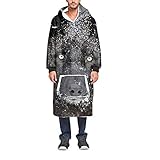 Mateju Kapuzenpullover Decke mit Kapuze, 3D Übergroße Hoodie Sweatshirt Tragbare Decke Hoodie Fronttasche Ultra Plüsch Pullover Weiche Warme Riesen Unisex (Eine Größe(110cm/43in),Schneeflocken)