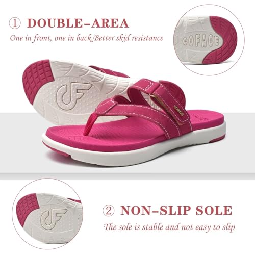 Image of COFACE Womens Orthopedic Flip Flops Arch Support Yoga Walking Thong Sandals