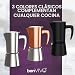 Imagen de bonVIVO Cafetera Moka Inoxidable 6 Tazas Inducción Cobre